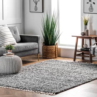 Gray Kalin Shaded Shag With Tassels rug - Casuals Rectangle 10' x 14'