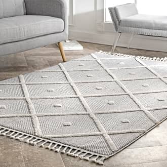 Gray Grooven Zenful Pip Tiles Tassel rug - Casuals Rectangle 9' x 12'
