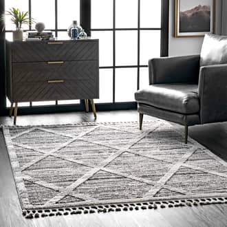 Gray Grooven Textured Diamond Trellis rug - Casuals Rectangle 9' x 12'