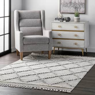 Grey Grooven Textured Cable Trellis Tassel rug - Casuals Rectangle 9' x 12'