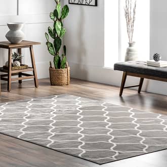 Gray Duskenfield Judy Scalloped Trellis rug - Casuals Rectangle 5' x 8'