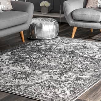 Gray Martella Shaded Medallion rug - Transitional Rectangle 5' x 8'