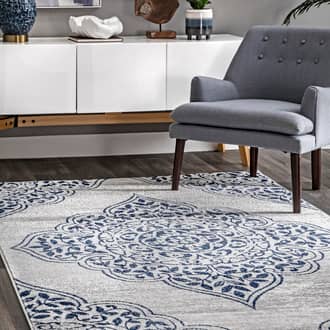 Blue Martella Ornamental Rosette rug - Transitional Rectangle 5' x 8'