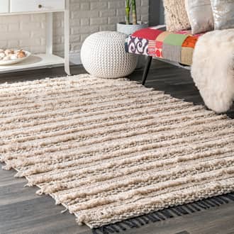 Beige Jensa Ellena Handmade Tassel rug - Casuals Rectangle 9' x 12'