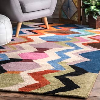 Multi Tikal Striped Chevron rug