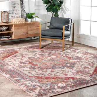 Multi Historia Hand Knotted Bloom Medallion rug - Traditional Rectangle 6' x 9'