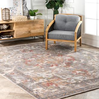 Multi Historia Hand Knotted Crowned Medallion rug - Traditional Rectangle 6' x 9'