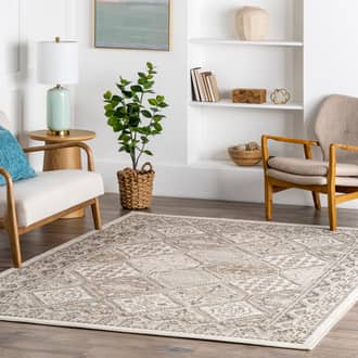 Beige Governess Melange Tiles rug - Moroccan Rectangle 5' x 8'