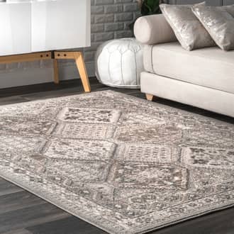 Gray Governess Melange Tiles rug - Moroccan Rectangle 5' x 8'