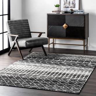 Black Bosphorus Moroccan Trellis rug - Contemporary Rectangle 12' x 18'