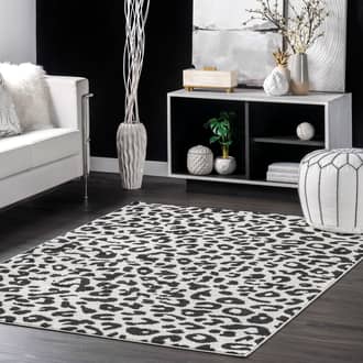 Dark Gray Bosphorus Coraline Leopard Printed rug - Animal Prints Rectangle 10' x 14'