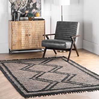 Natural Westland Helix Leather Flatweave Tassels rug - Casuals Rectangle 9' x 12'