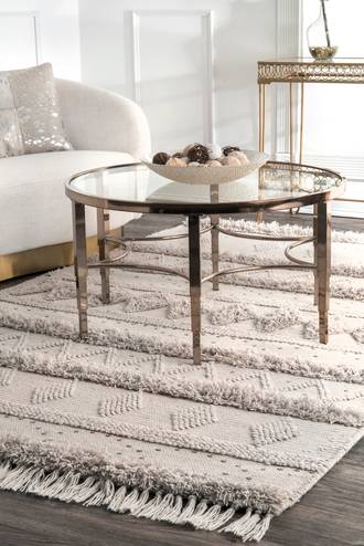 Ivory Arvin Olano x Chandy Textured Wool rug - Contemporary Rectangle 12' x 15'