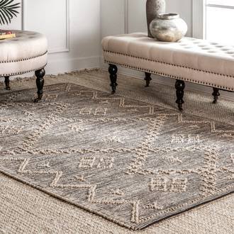 Beige Freckel Textured Moroccan Jute rug - Contemporary Rectangle 12' x 15'
