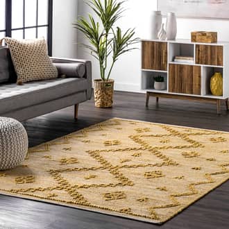Yellow Freckel Textured Moroccan Jute rug - Contemporary Rectangle 9' x 12'