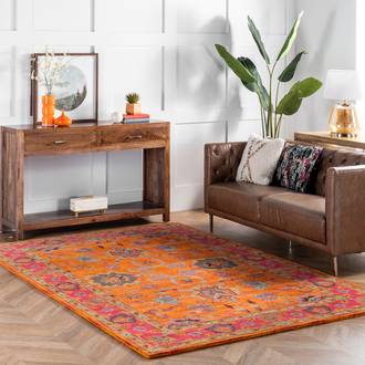 Orange Overdye Vibrant Adileh rug - Bohemian Rectangle 9' 6in x 13' 6in