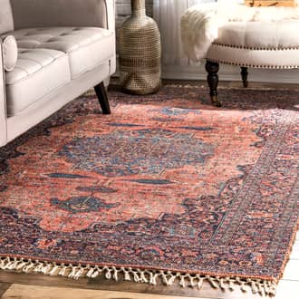 Multi Botaniq Persian Medallion Tassel rug - Natural Fibers Rectangle 9' 6in x 13' 6in