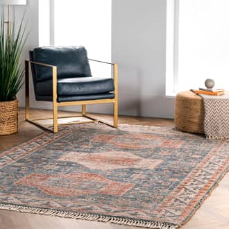 Multi Botaniq Cartouche Medallion Tassel rug - Natural Fibers Rectangle 9' 6in x 13' 6in