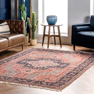 Rust Botaniq Ivied Grace Medallion rug - Natural Fibers Rectangle 9' x 12'