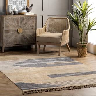 Beige Dunewood Jute Abstract rug - Contemporary Rectangle 10' x 14'