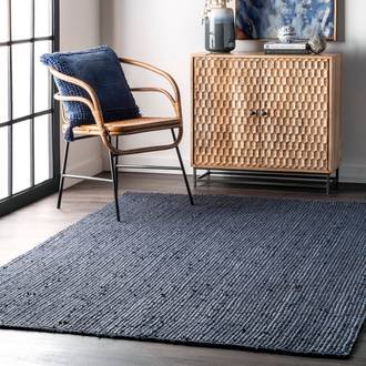 Navy Responsibly Handcrafted Jute Braided rug - Casuals Rectangle 10' x 14'