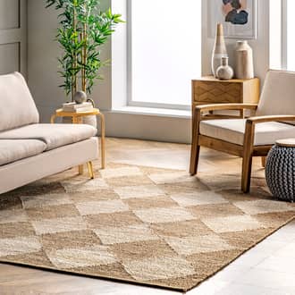 Natural Arvin Olano x Louie Diamond Checkerboard Jute rug - Casuals Rectangle 8' x 10'