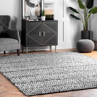 Silver Mentone Reversible Striped Bands Indoor/Outdoor rug - Casuals Rectangle 9' 6in x 13' 6in