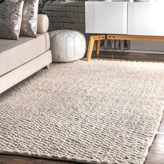 Ivory Gilmore Sutton Solid Chevron rug