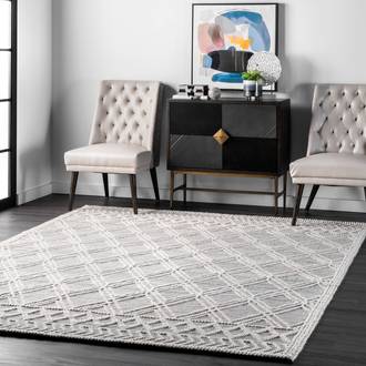 Gray Pearla Argyle Trellis rug - Contemporary Rectangle 12' x 15'