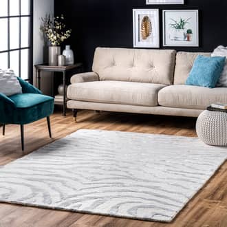 Gray Kingdom Kylie Wool-Blend Zebra rug