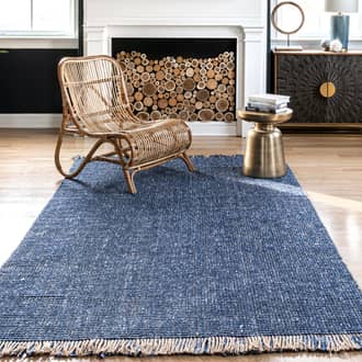 Navy Janus Jute And Wool Flatweave rug