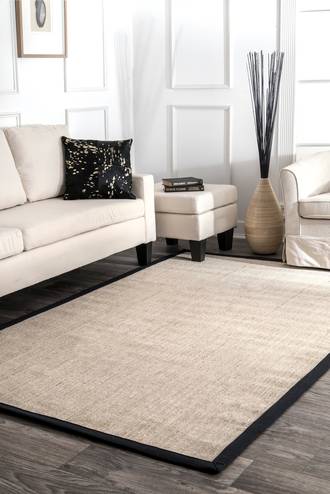 Black Maui Bordered Bleached Sisal rug - Casuals Rectangle 9' x 12'