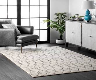 Off White Amora Cartouche Trellis rug