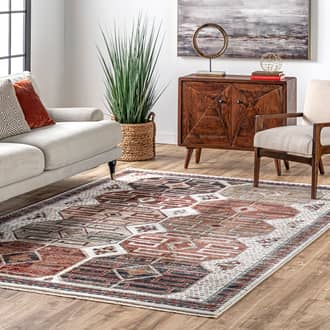 Beige Meadows Oriental Emblematic Fringed rug