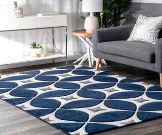 Navy Radiante Mod Trellis rug