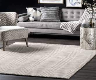 Beige Tuscan Viga Chevron rug