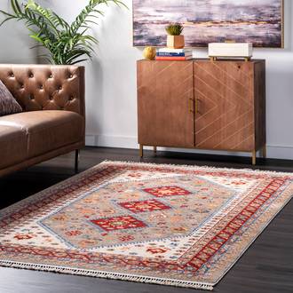 Beige Gran Villa Tribal Tale Medallion rug