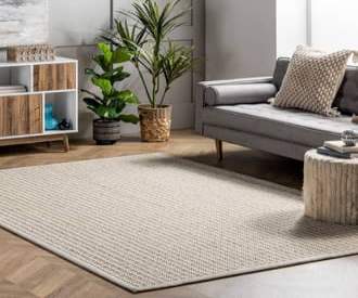 Ivory Dunescape Paris Pinstriped Sisal rug