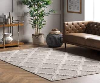 Beige Stratton Raised Trellis rug