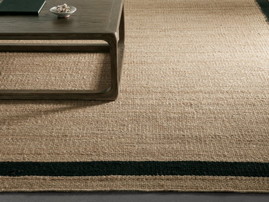 10'X14' Jute Border Rug In Black