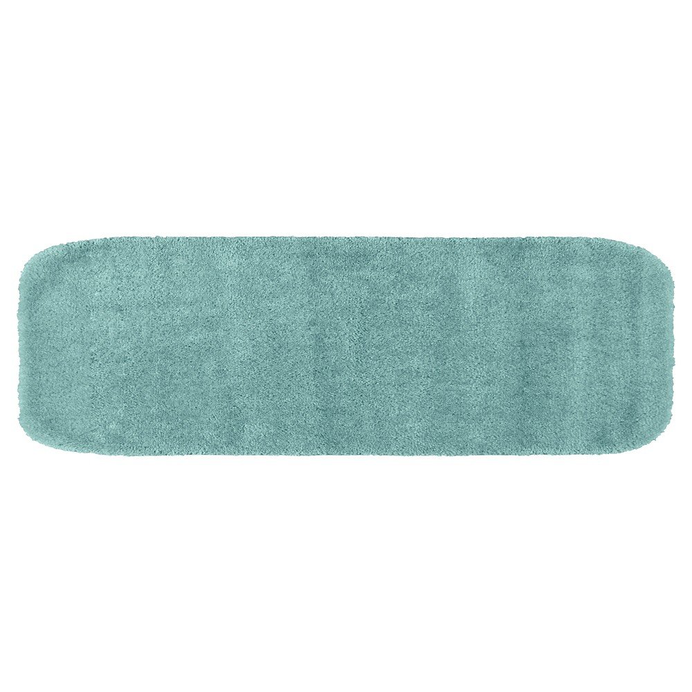 Traditional Plush Washable Nylon Bath Runner Sea foam