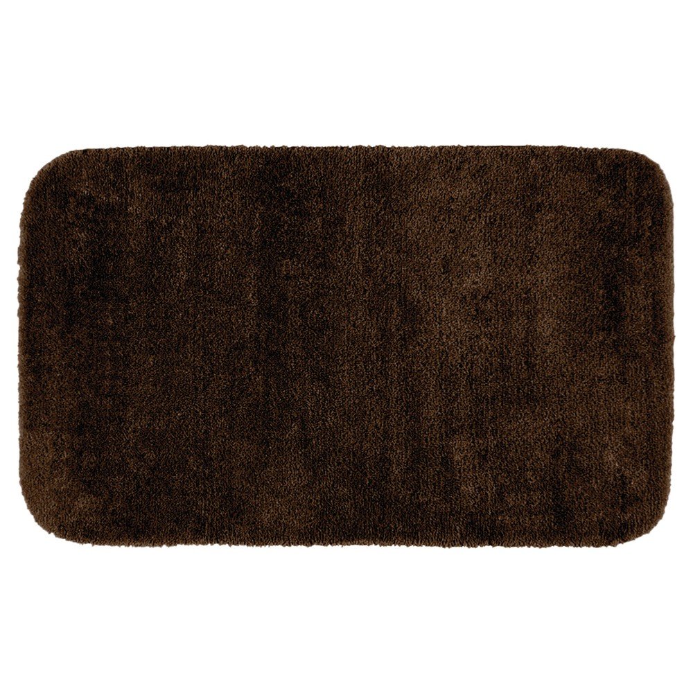  Traditional Plush Washable Nylon Bath Rug Chocolate