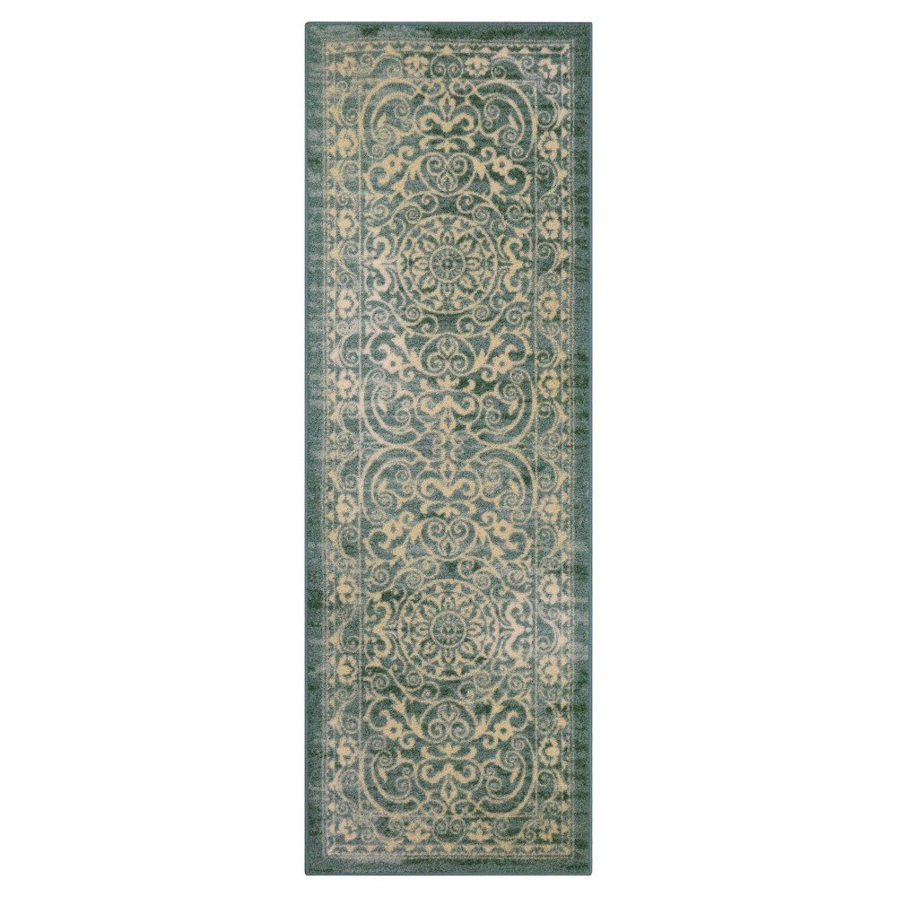  Scroll Tufted Runner Green