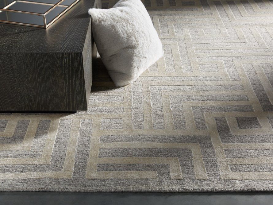 Trellis Hand-knotted Rug in Cream 6x9