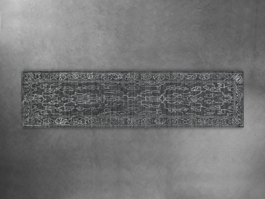 Jaden Hand Knotted 2'6in x 10' Runner in Charcoal
