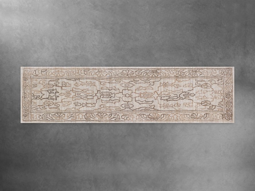 Jaden Hand Knotted 2'6in x 10' Runner in Light Grey