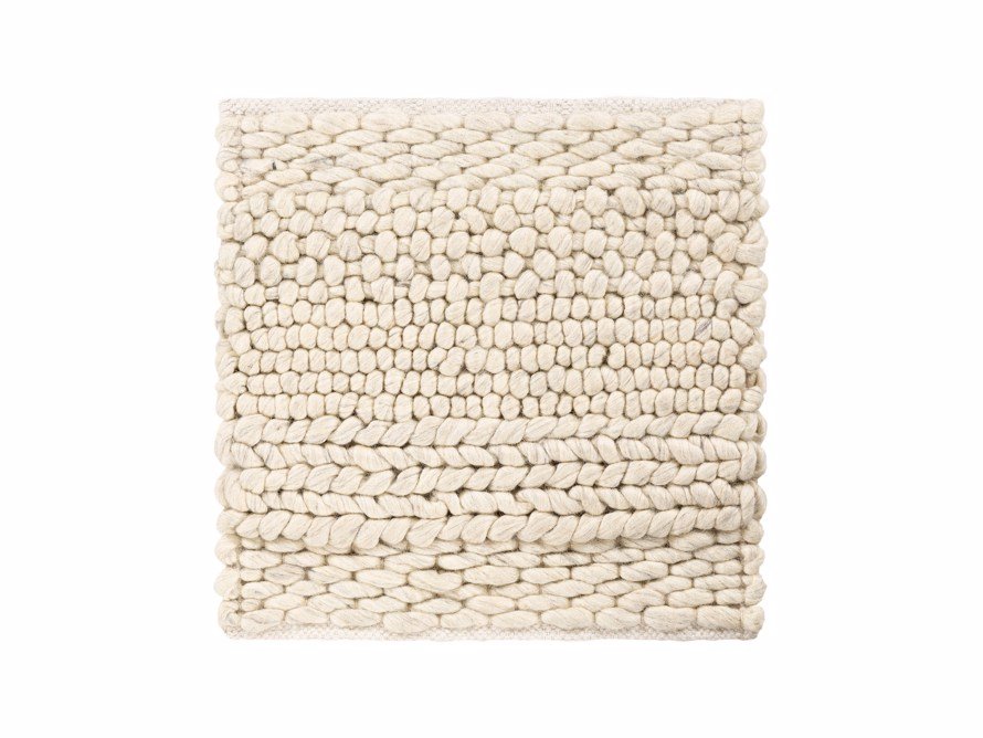 Solana Hand Woven 18in Rug Swatch in Ivory