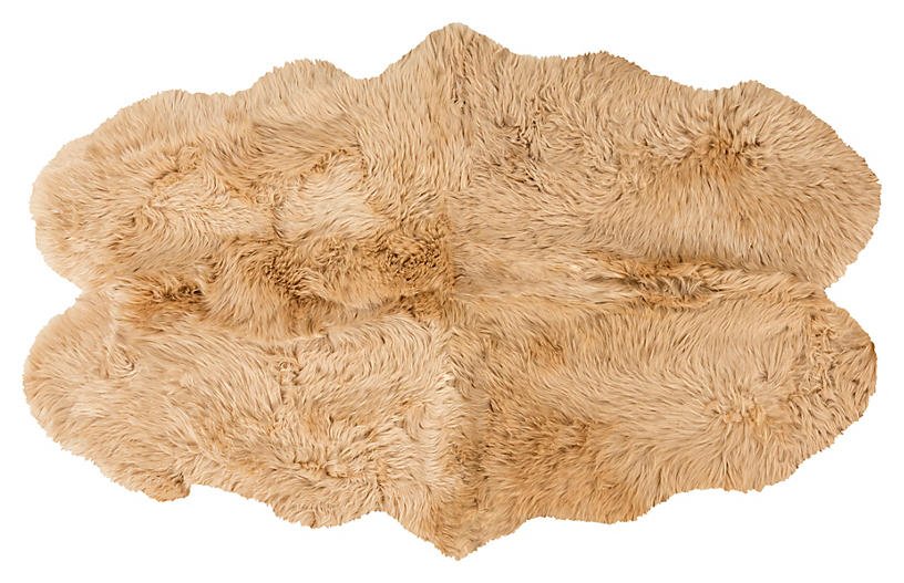 Sheepskin Rug - Beige - 6'x8'
