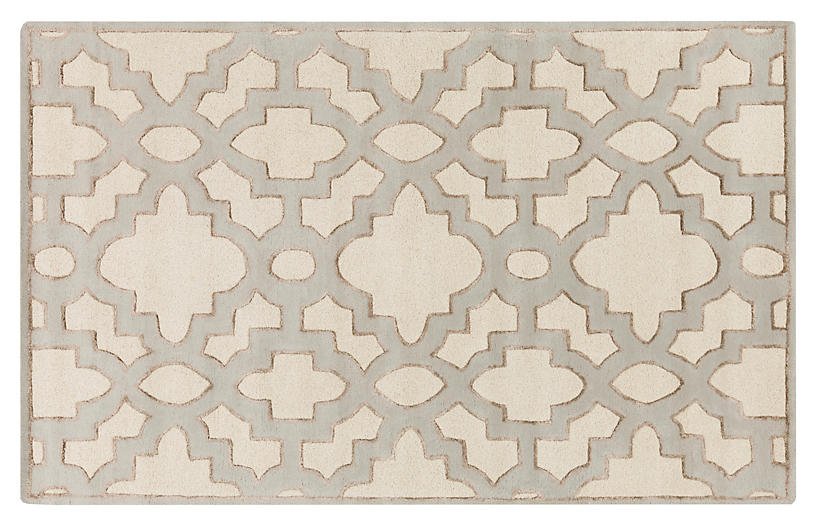 Delilah Rug - Antiqued White - 18inx18in swatch