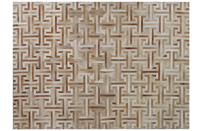 Edith Hide Rug - Ivory/Tan - Exquisite Rugs - 5'x8' Product Image